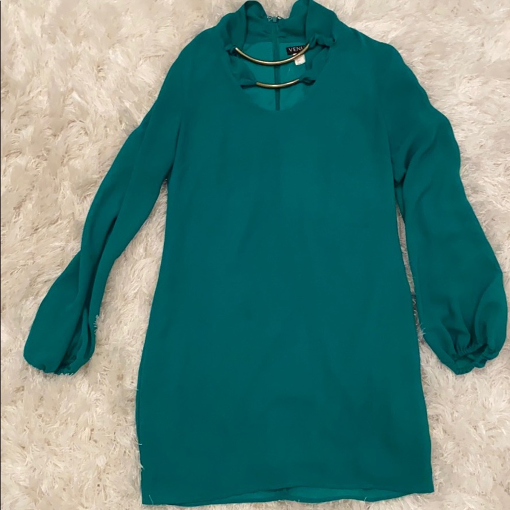 Green mini dress
